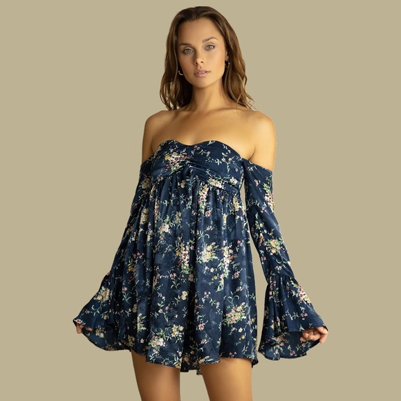 44. LAST FOUR Skylar + Madison Off The Shoulder Floral Print Dress - Picture 2 of 4
